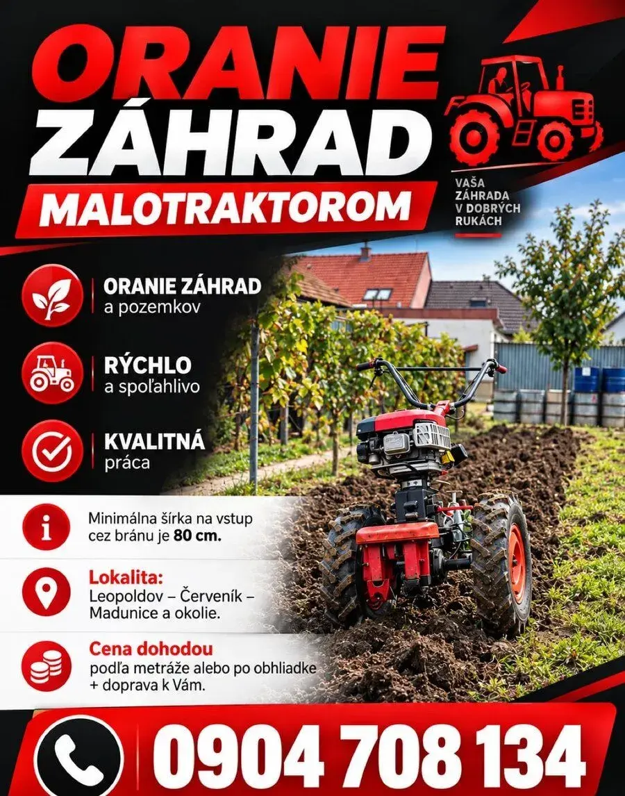 Oranie záhrad malotraktorom