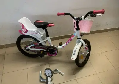 Detský bicykel CTM Marry 16" + sedačka na bábiku a košík