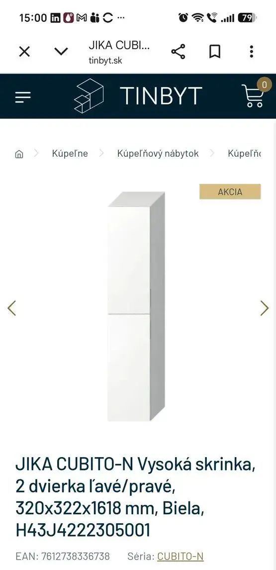 Jika Cubito skrinka vysoká biela