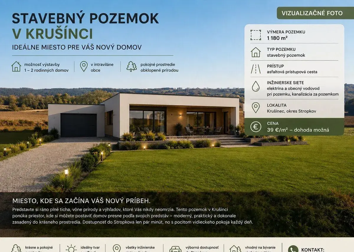 STAVEBNÝ POZEMOK V KRUŠINCI – MIESTO, KDE SA ZAČÍNA NOVÝ PRÍ