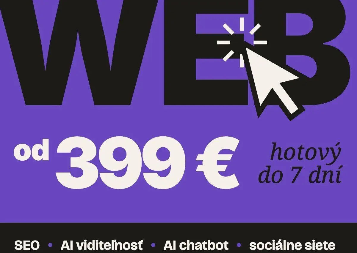 Web od 399 €, SEO, AI a sociálne siete pre firmy