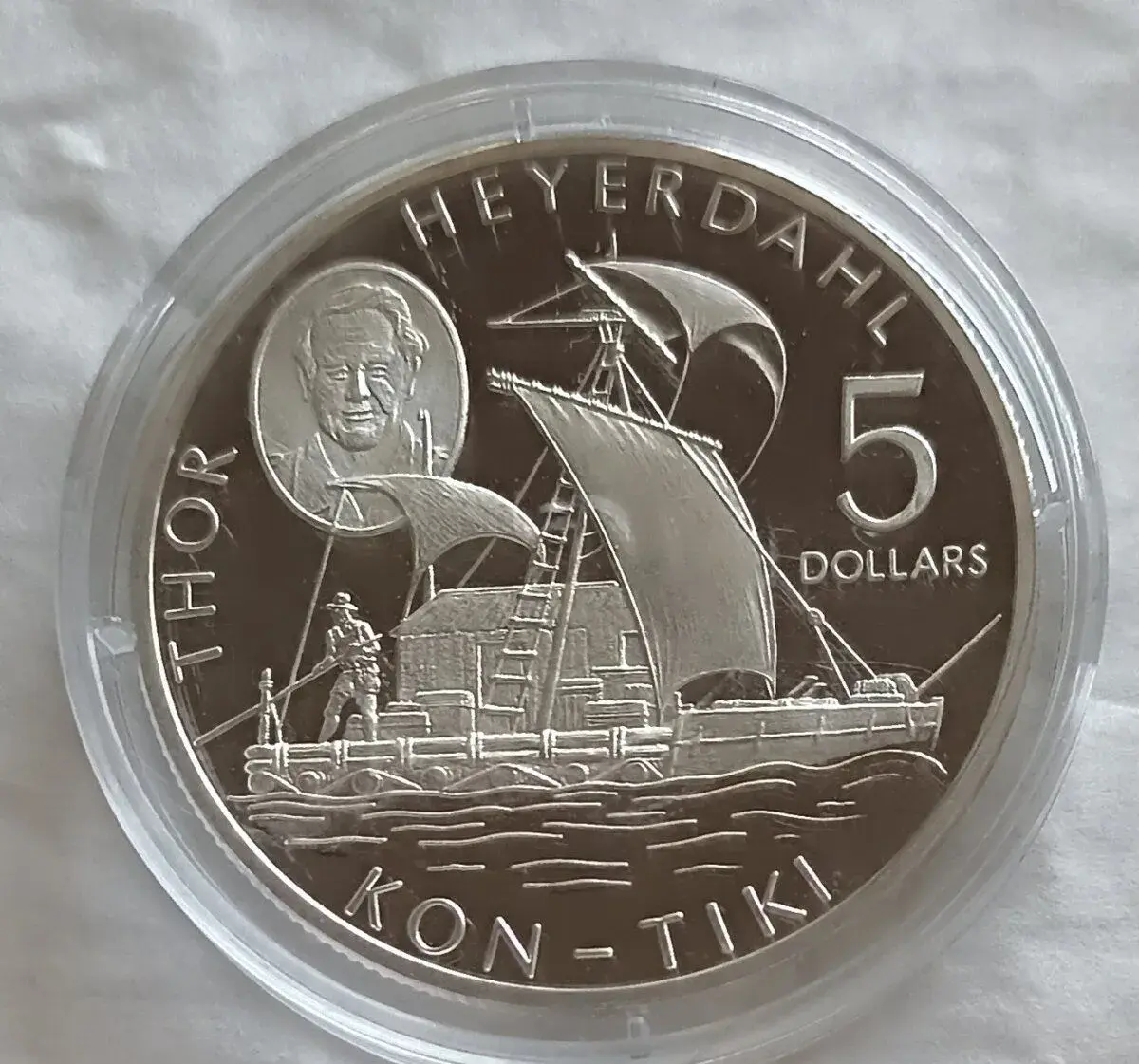 Strieborná proof minca " Thor Hayerdahl "