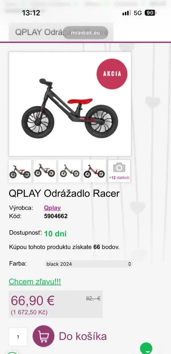 Dievčenské odrážadlo Qplay Racer