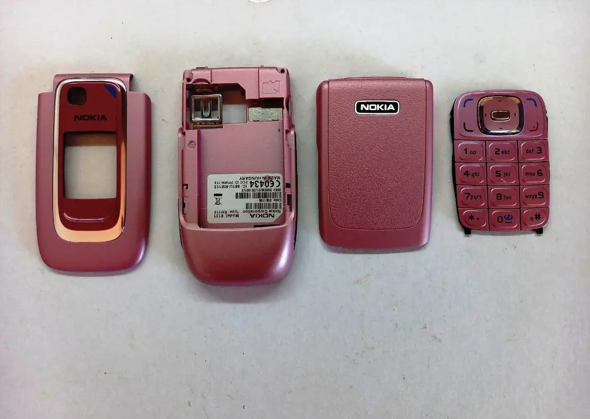 NOKIA 6131 RM-115 Originál PINK kryty s fóliou