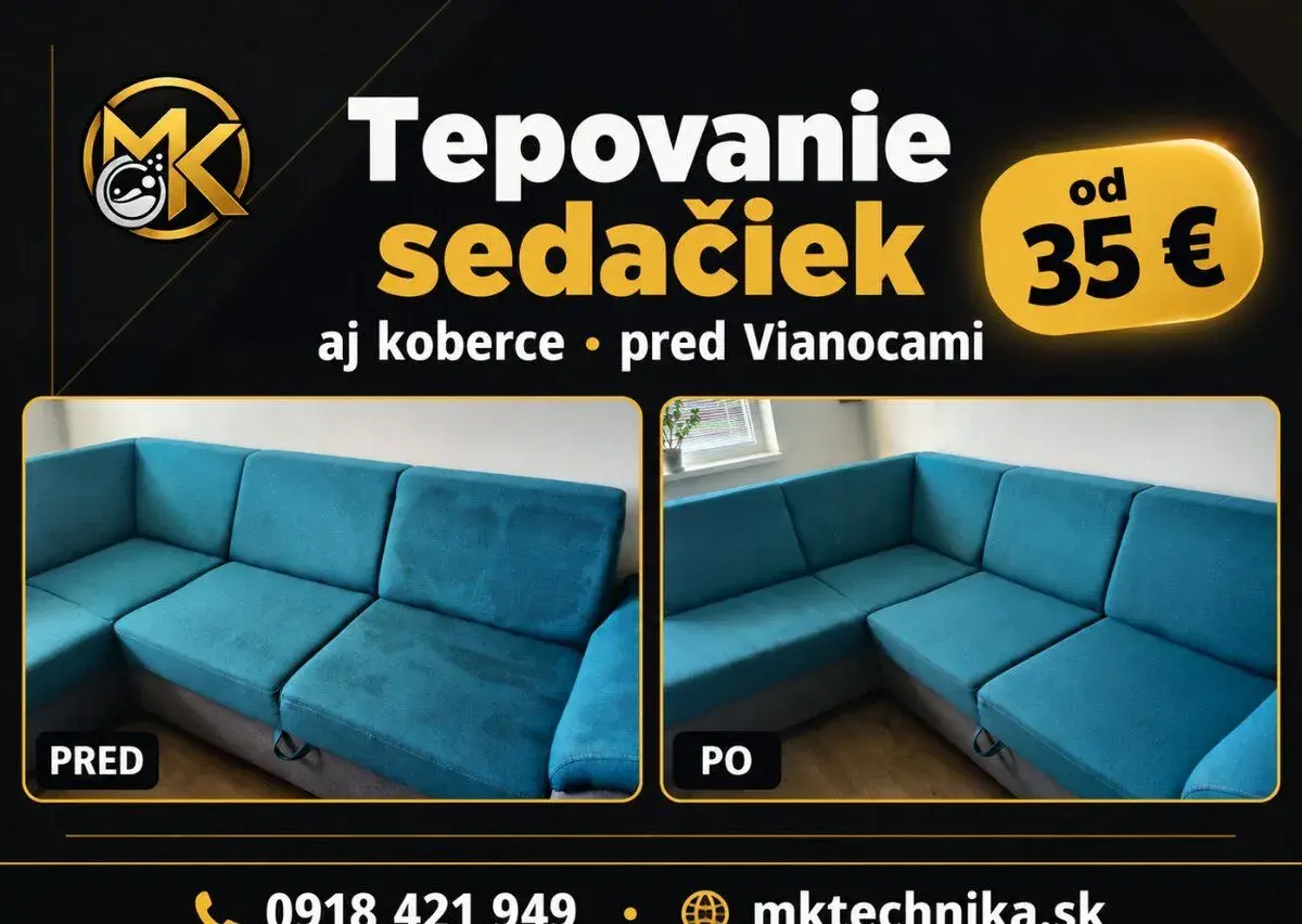 Tepovanie sedačiek a kobercov pred Vianocami Zvolen a okolie
