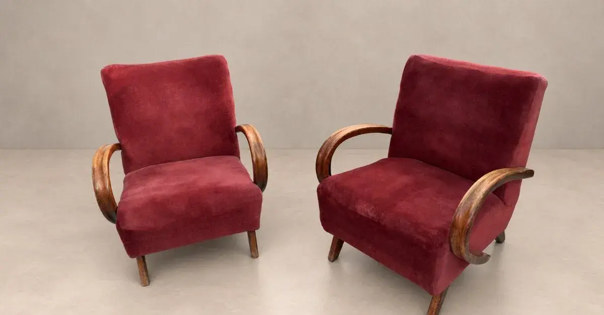 Originál kreslá Jindřich Halabala 410 – pár, Art Deco
