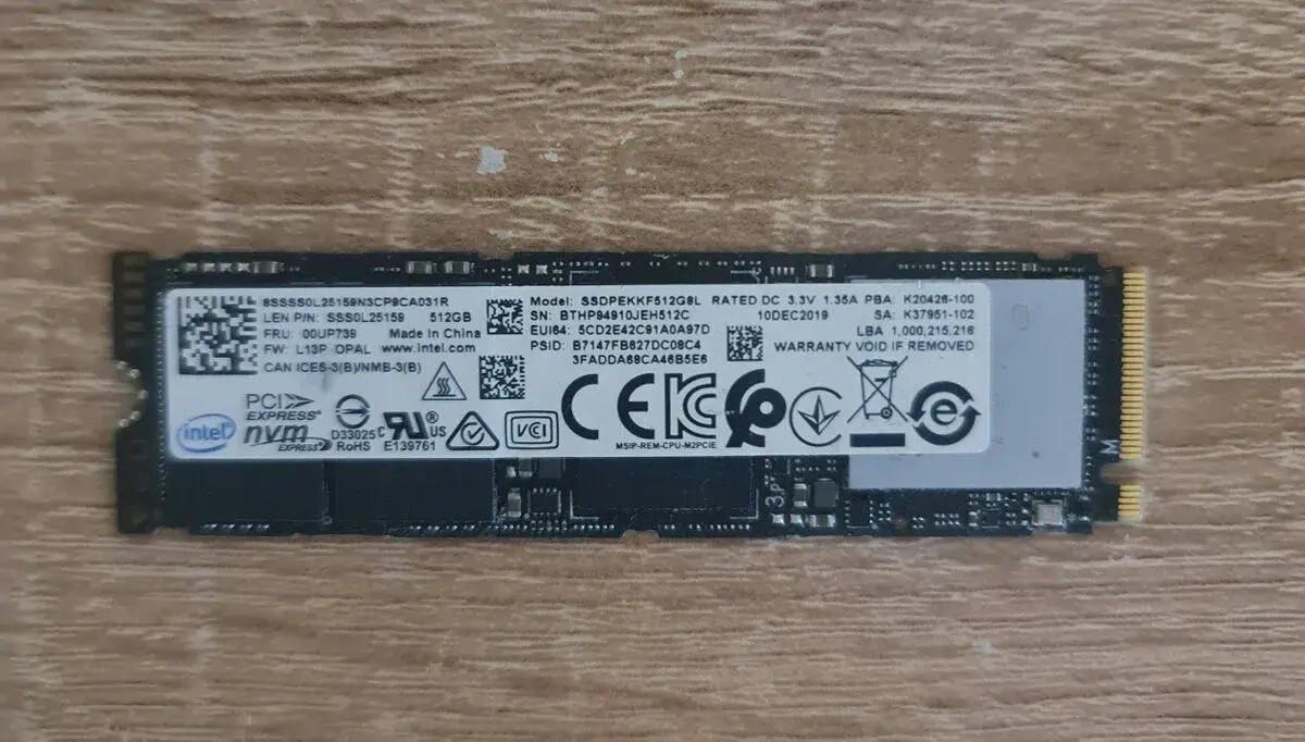 512GB M2 NVME INTEL