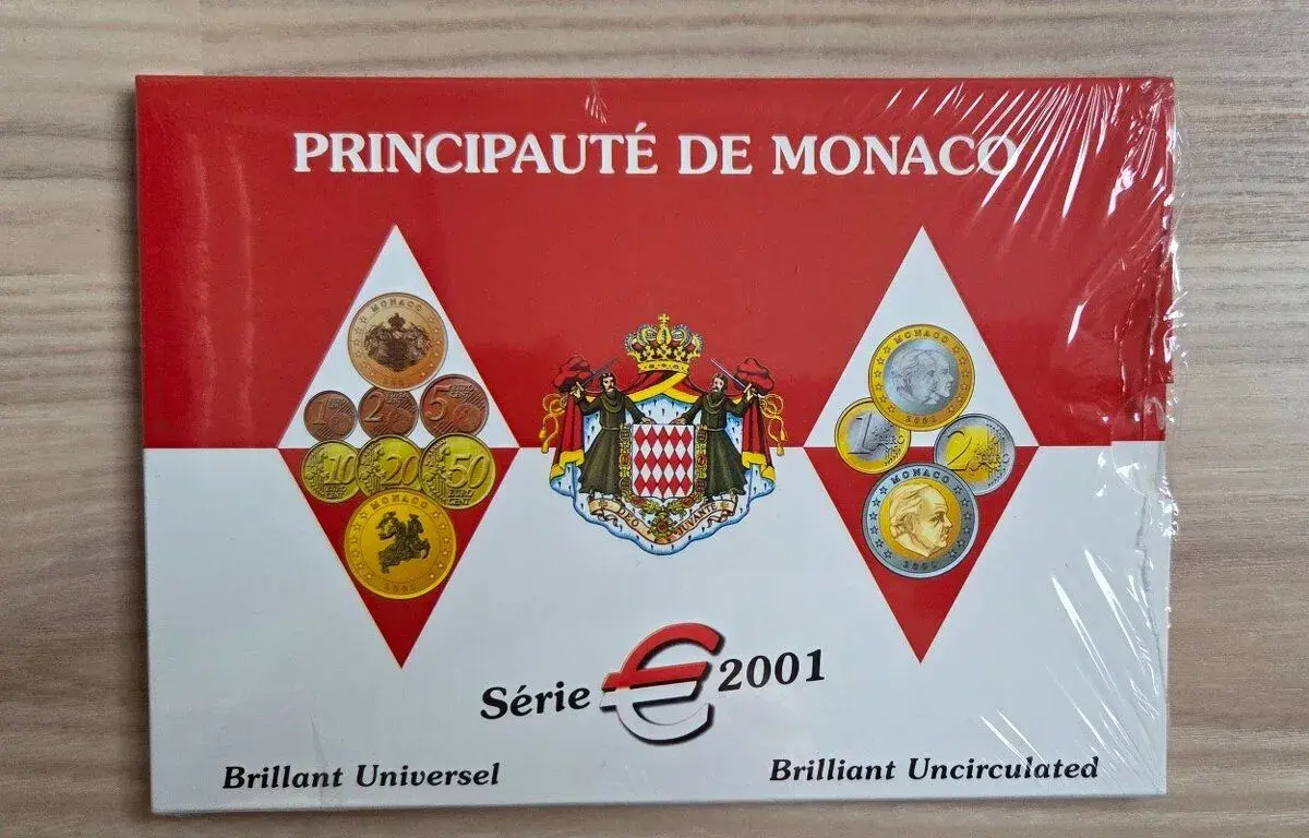 Monako 2001 - euro sada, originál balenie, UNC, stav