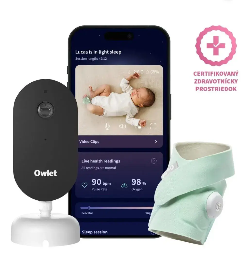 Owlet dream duo mint sadu ponožky s kamerou