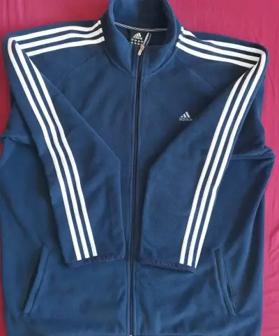 ADIDAS Flisová bunda vo farbe modra
