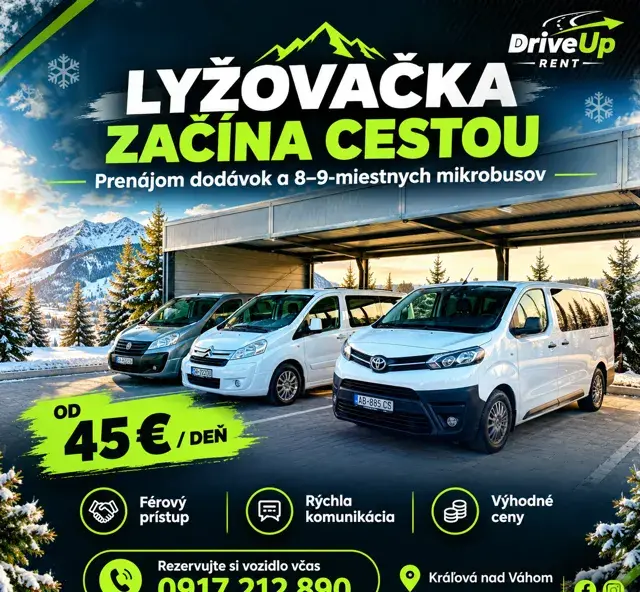Minibusy na prenájom - dovolenky, chaty, výlety, lyžovačky