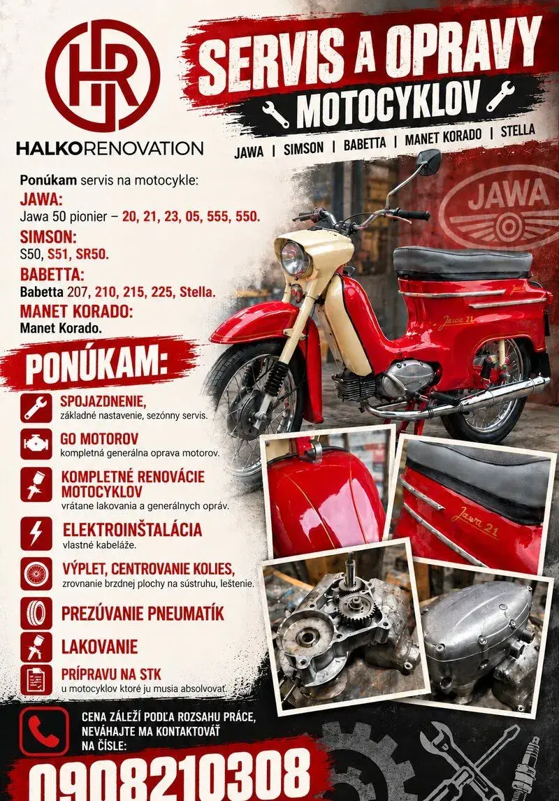 SERVIS JAWA / OPRAVY JAWA 50 BABETTA SIMSON RENOVACIE