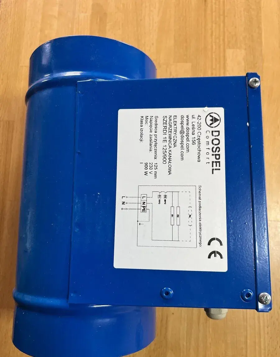 Elektrický potrubný ohrievač 125mm 900w