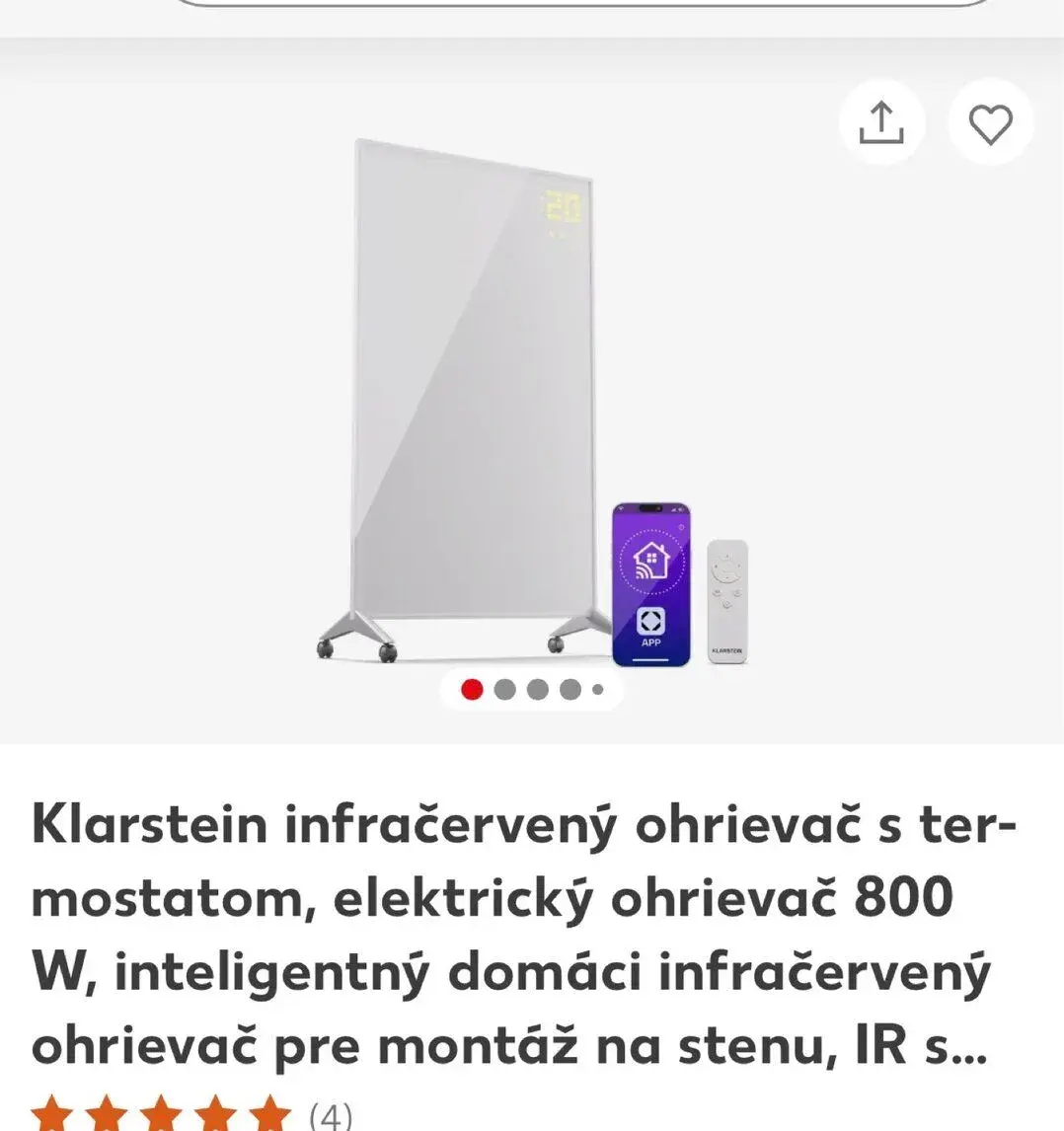 Infračervený ohrievač Klarstein 800w