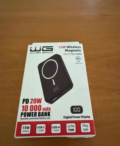 Powerbanka WG s kapacitou 10 000 mAh s bezdrôtovým nabíjaním
