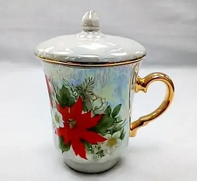 Hrnček/šálka porcelán retro vianočná