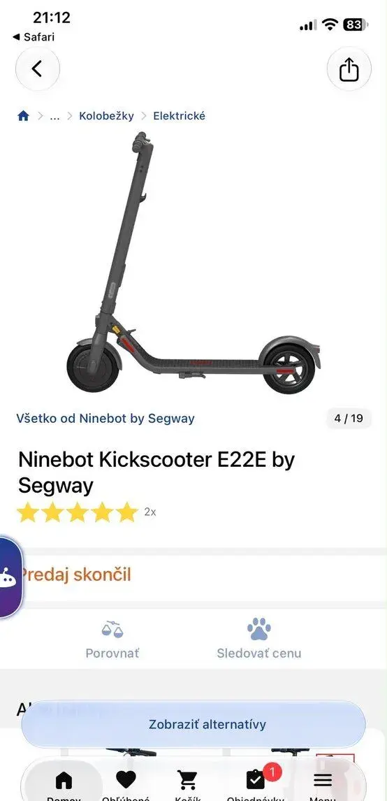Kolobežka Ninebot Kickscooter E22E by Segway