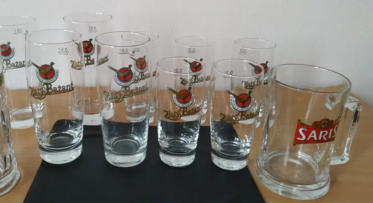KRČAH (Šariš) a POHÁRE na pivo (Zlatý bažant)