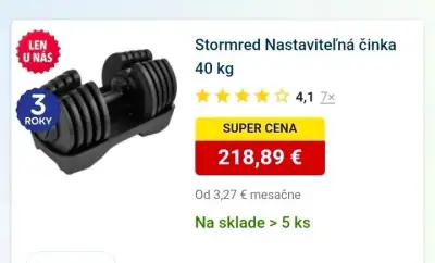 Stormred Nastaviteľná činka 40 kg