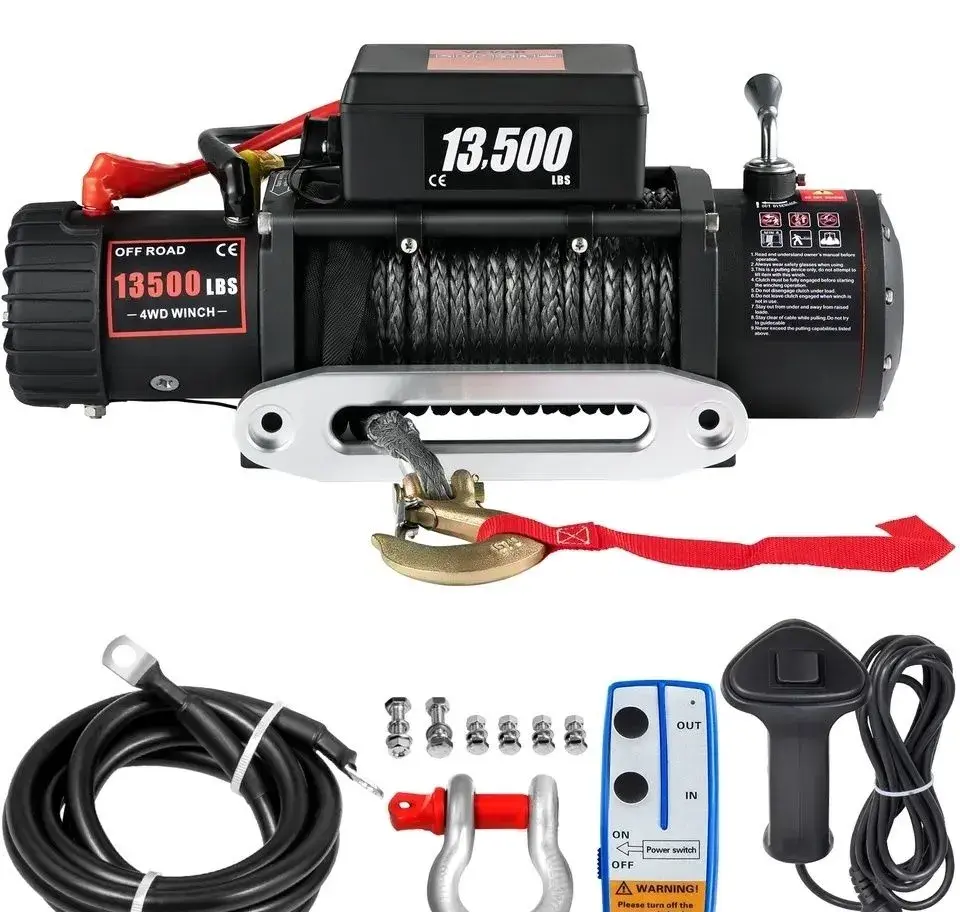 Naviják 13500lbs 12V syntetické lano 27metrov