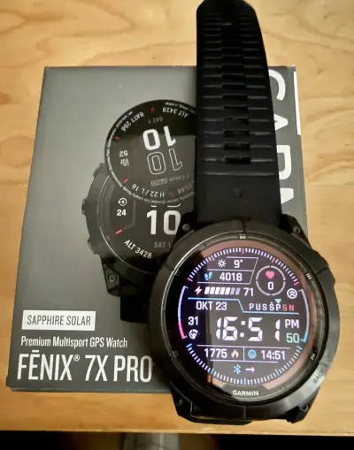 Garmin Fenix 7X Pro Saphir Solar, black/carbon 2026