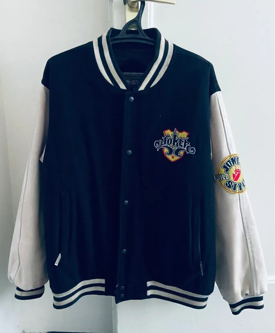 JOKER Brand x Playerz 69 Leather Varsity Jacket XL Y2K