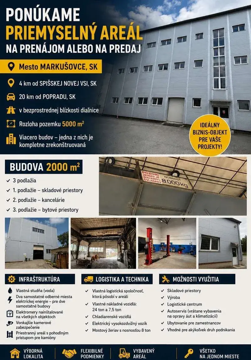 Prenájom alebo predaj priemyselného areálu