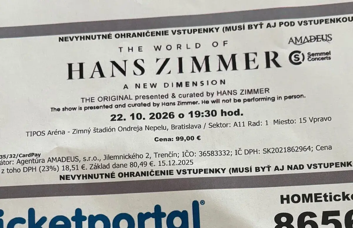 Listky na koncert Hans Zimmer