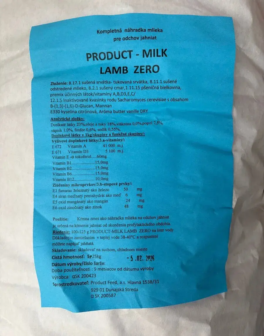 Sušené mlieko pre jahňatá Milk Lamb