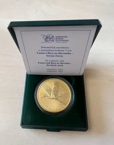 Minca 5€ 2023 BOCIAN ČIERNY