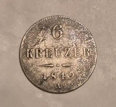 6 Grajciar 1849 A, František Jozef I.