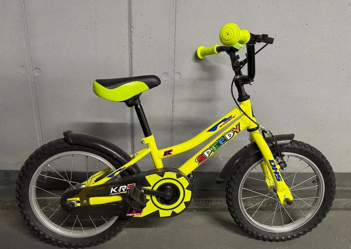Detský bicykel DHS Speedy 16" + pomocné kolieska a prilba