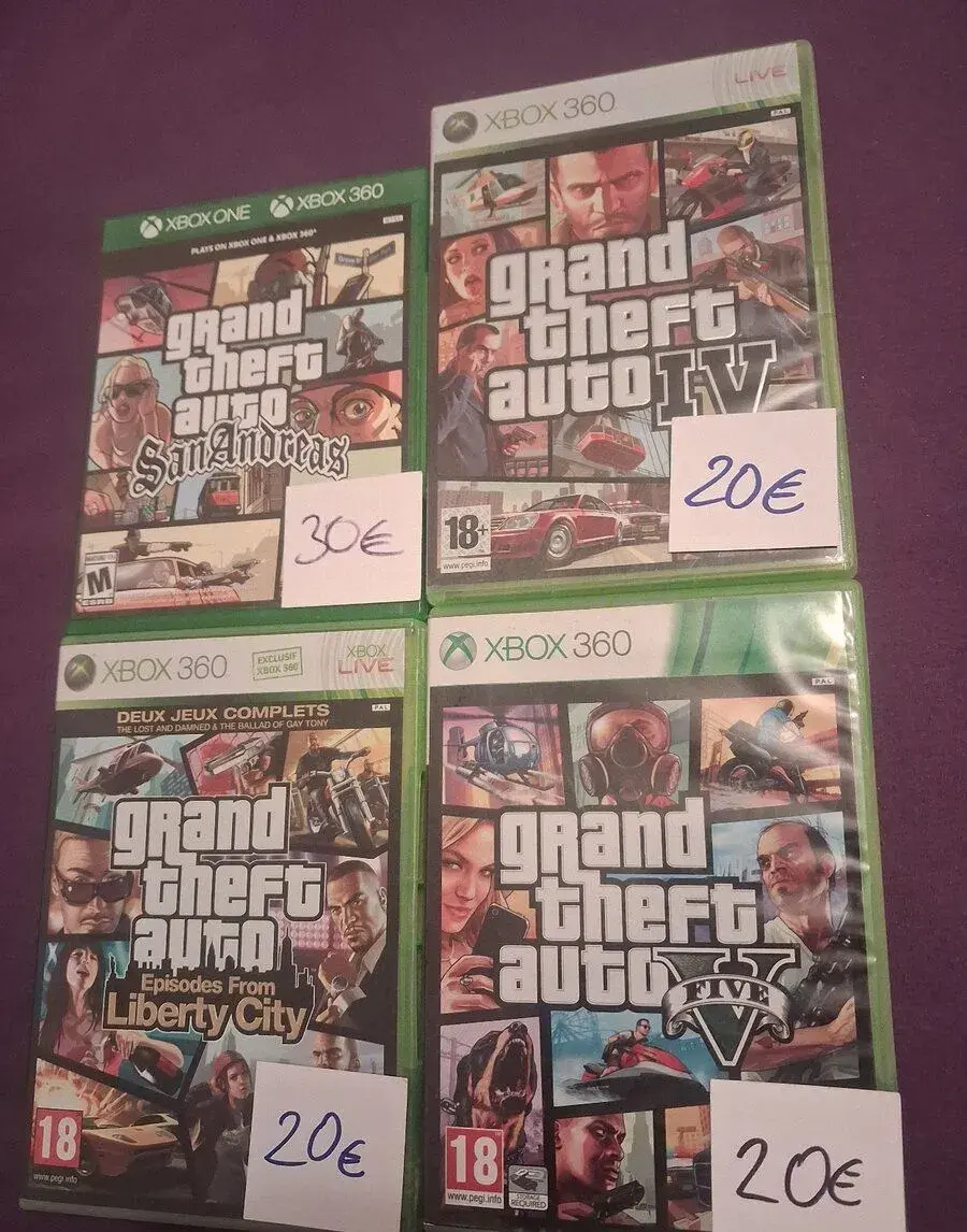Xbox 360 hry GTA 4, 5, liberty city a san andreas