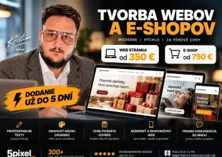 Tvorba Webu od 350 €, e-shop od 750 € – robím to sám