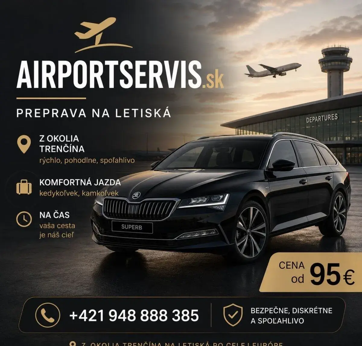 🛩️ TAXI ODVOZ NA LETISKO