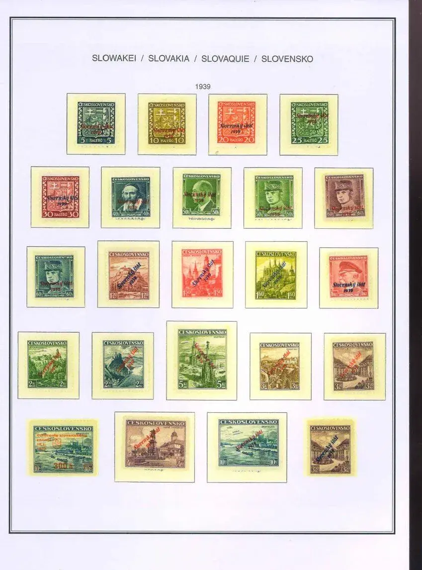 Poštové známky, filatelia: SŠ 1939-44, albumové listy