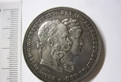 R-U 2 zlatník 1879 Strieborná svadba F.J.I. + Sisi