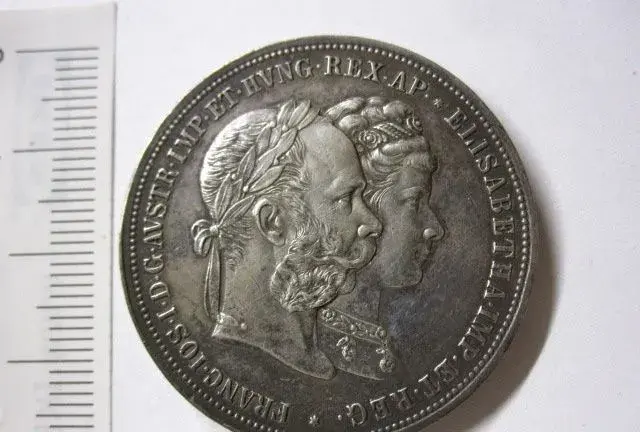 R-U 2 zlatník 1879 Strieborná svadba F.J.I. + Sisi
