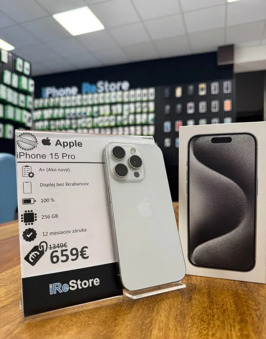 iPhone 15 Pro 256GB White Titanium - 100% 🔋Zaruka 1 Rok