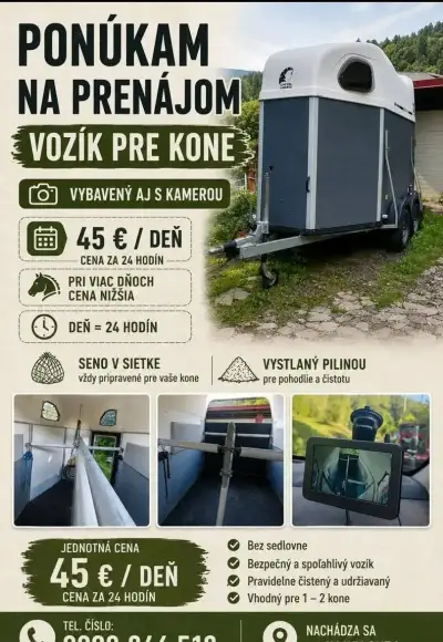 Prenájom prepravnika/vozíka pre kone