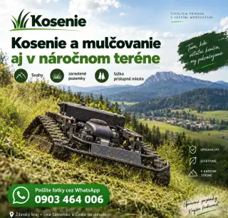 Kosenie,mulčovanie zarastených pozemkov.
