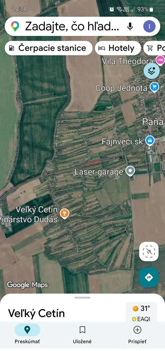 Vinica, 1272 m² v rozvojovej zóne REKREÁCIE A ŠPORT