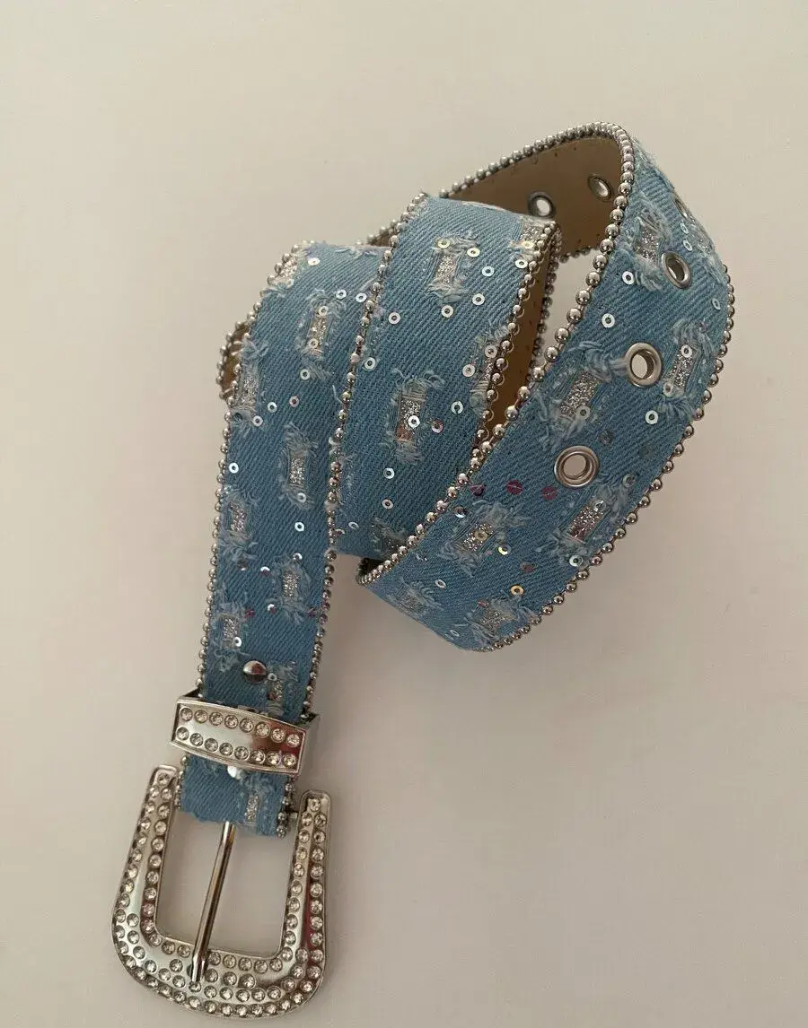 Opasok y2k denim riflovy vintage
