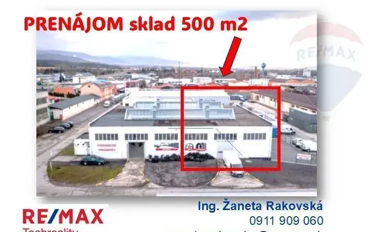 PRENÁJOM výrobná/skladová hala Prievidza cca 500 m2