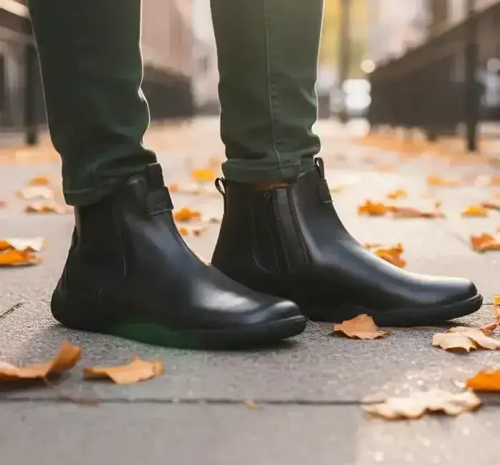 Dámské barefoot členkové topánky čierne