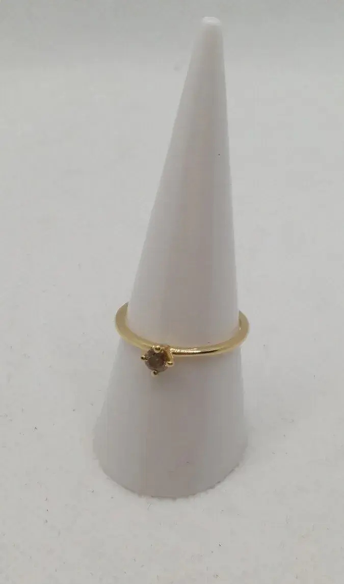 Zásnubný prsteň 14ct žlté zlato, Fancy Orangy Brown 0,19ct