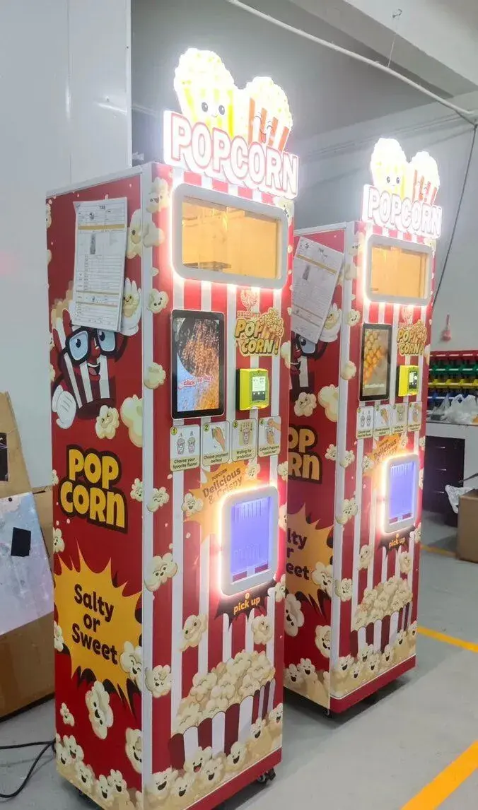 Predajný samoobslužný automat na pukance / popcorn