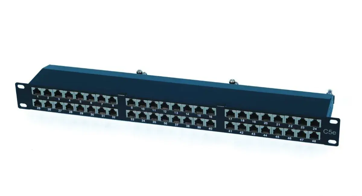 Nový tienený 19" patch panel 48port Cat5E, STP, vyväz. lišt