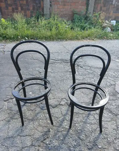 Stoličky kruhové - retro, drevené, 2 ks