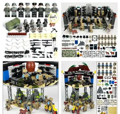 Rôzne sety vojakov 3 + doplnky - typ lego - nové